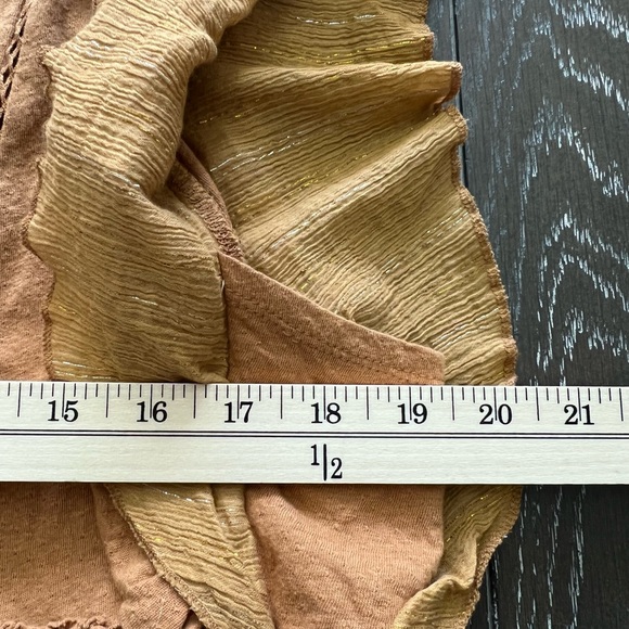 ANTHROPOLOGIE NEW Caroline babydoll flatter sleeve top in honey brown - Picture 8 of 14